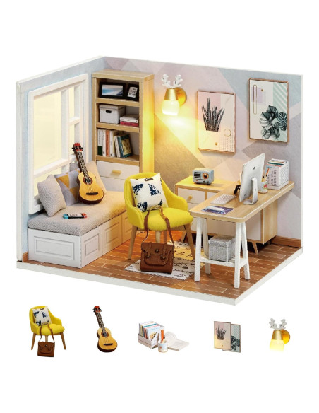 Kit Casa de Muñecas Flever Estudio Soleado DIY con Muebles Kit Casa de Muñecas Flever Estudio Soleado DIY con Muebles