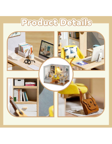 Kit Casa de Muñecas Flever Estudio Soleado DIY con Muebles