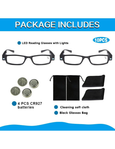 Gafas de Lectura DUANMEI con Luces LED +2.5 Unisex