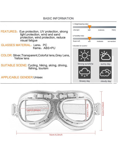 Gafas de Motocicleta Evomosa MG55 UV Antiempañante
