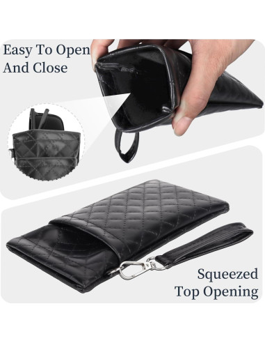 Estuche Doble para Gafas RayLove Pouch de Cuero Negro