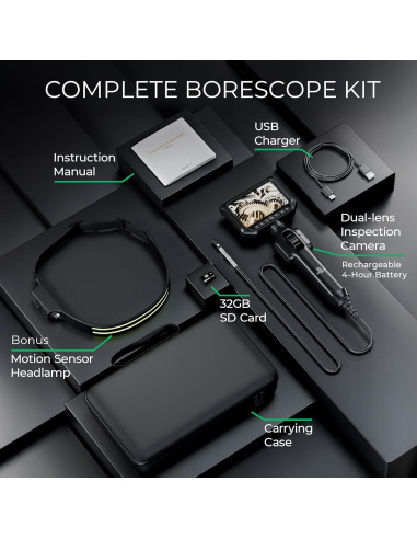 Borescopio Articulado 360 Level Up Auto 6mm HD con Luz