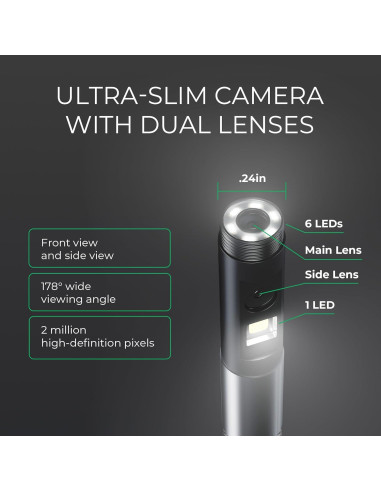 Borescopio Articulado 360 Level Up Auto 6mm HD con Luz