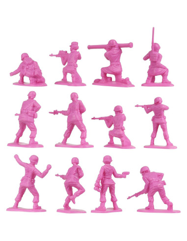 Figuras de Soldados Femeninos BMC - 36 Piezas Rosa