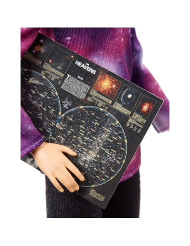 Muñeca Barbie Astrofísica Mattel con Telescopio y Mapa