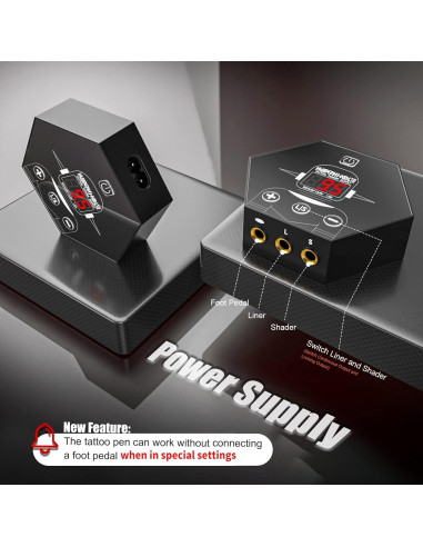 Kit de Tatuaje Completo Wormhole con Pluma y Fuente 80000r/min