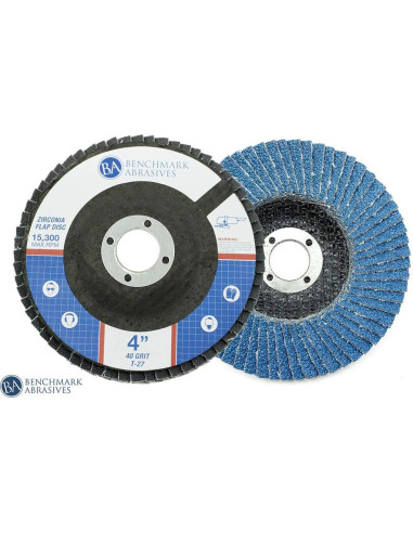 Discos de Aleta de Zirconia 4" Benchmark Abrasives 40 Grano - Paquete de 10