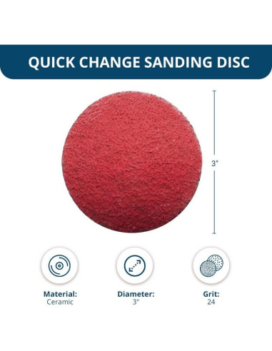Discos de Lijado Cerámico 75 mm Benchmark Abrasives - 500 Paquete 24 Grano