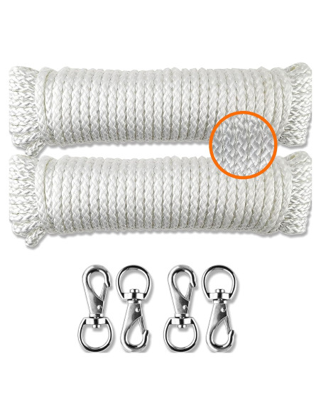 Cuerda de Nylon Trenzada Wellmax 0.64 cm x 15.24 m Paquete de 2 Cuerda de Nylon Trenzada Wellmax 0.64 cm x 15.24 m Paquete de 2