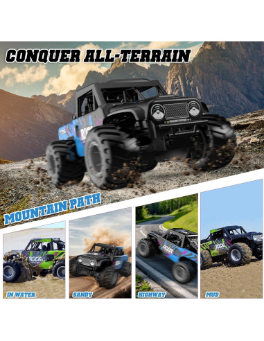 Coche RC Acuático KB Kaibo Q191 4WD Todo Terreno Azul