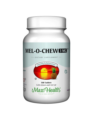 Melatonina Masticable Maxi Health 3mg Sabor Baya 100 Unidades