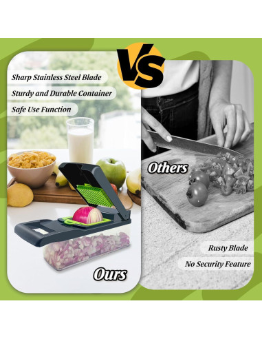 Cortador de Verduras PAWPRO 14 en 1 con Cuchillas Intercambiables
