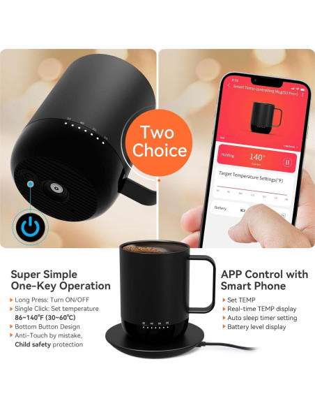 Taza Inteligente Autocalentable vsitoo S3 Pro 400 ml Control APP Taza Inteligente Autocalentable vsitoo S3 Pro 400 ml Control APP