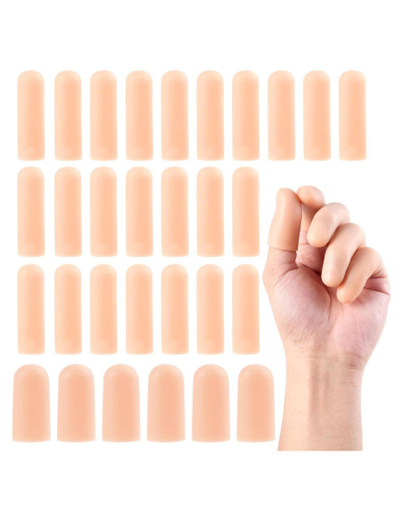 30 Fundas de Dedos de Gel MoHern, Protección Suave y Reutilizable 30 Fundas de Dedos de Gel MoHern, Protección Suave y Reutilizable