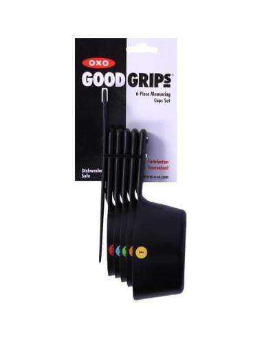 Juego de 6 Tazas Medidoras OXO Good Grips Plástico Negro