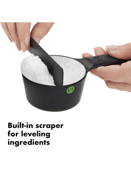 Juego de 6 Tazas Medidoras OXO Good Grips Plástico Negro Juego de 6 Tazas Medidoras OXO Good Grips Plástico Negro