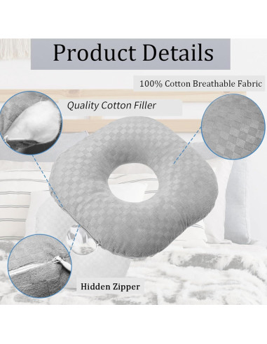 Almohada para Perforación de Orejas Wuronsa Gris 22.86 cm
