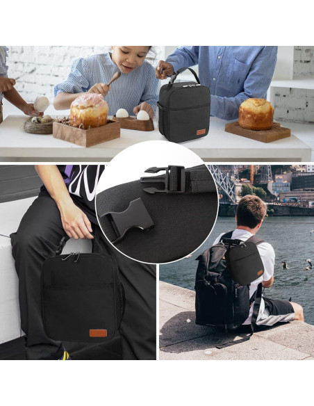 Caja de Almuerzo Femuar Negra Aislante 6.81L Compacta Caja de Almuerzo Femuar Negra Aislante 6.81L Compacta