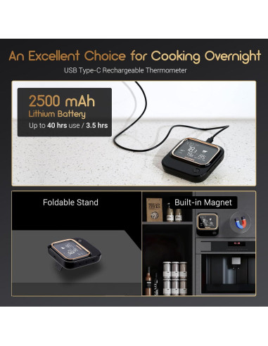 Termómetro de Carne Inkbird IBT-26S WiFi 6 Sondas 20cm