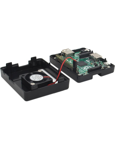 Caja ABS para Raspberry Pi 3A+ eleUniverse con ventilador Caja ABS para Raspberry Pi 3A+ eleUniverse con ventilador