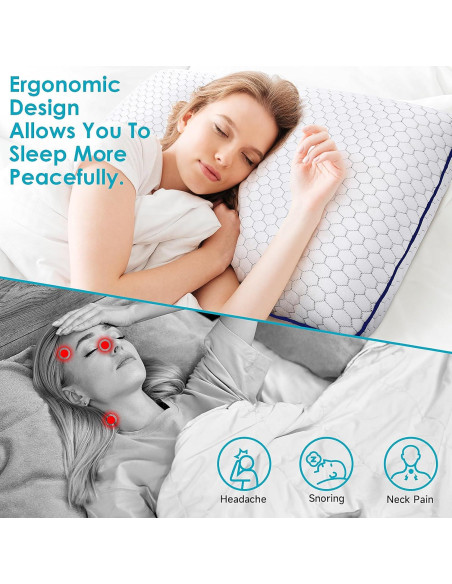 Almohada de Espuma Viscoelástica CushyOasis Estándar Gris Almohada de Espuma Viscoelástica CushyOasis Estándar Gris