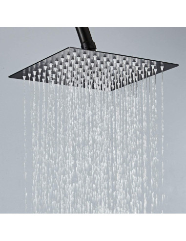 Cabezal de Ducha Hiendure 30.48 cm Acero Inoxidable Negro Mate