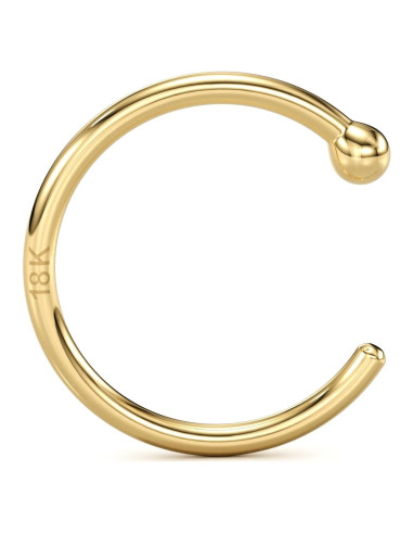 Aro de Nariz de Oro Amarillo 18k Body Candy 20 Gauge 8 mm