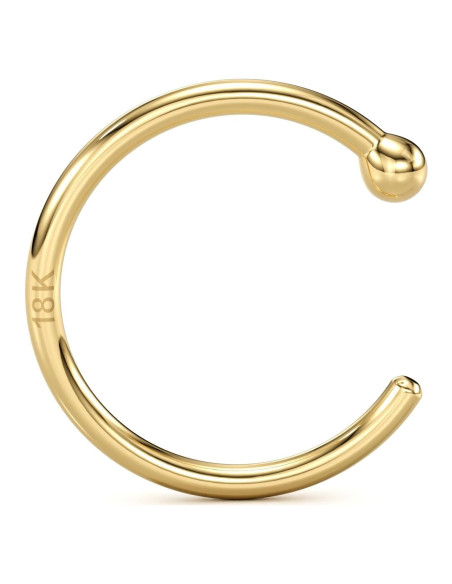 Aro de Nariz de Oro Amarillo 18k Body Candy 20 Gauge 8 mm Aro de Nariz de Oro Amarillo 18k Body Candy 20 Gauge 8 mm