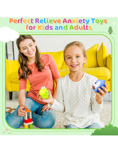 Paquete de 4 Juguetes Antiestrés Squishy VESPRO - Alivio de Estrés