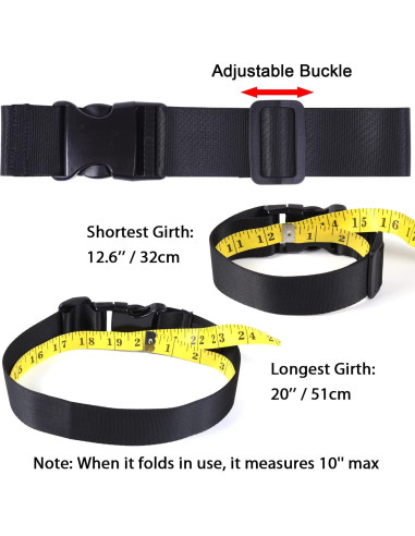 Correa de Equipaje Ajustable Wisdompro - 2 Pcs Nylon Negro
