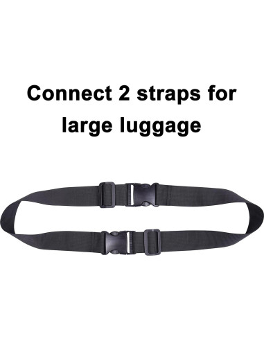 Correa de Equipaje Ajustable Wisdompro - 2 Pcs Nylon Negro