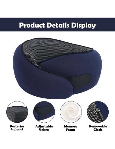 Almohada de Cuello Ergonómica MQZAYZ Azul para Viajes