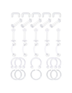 D.Bella 30 Piezas Retenedores de Piercing Hipoalergénicos 16G