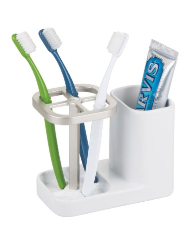 Soporte de Cepillos de Dientes InterDesign Sedona Cerámica Blanco