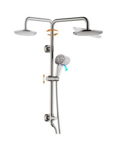 Sistema de Ducha BRIGHT SHOWERS con Cabezal de Lluvia 9" y Manguera 152.4 cm