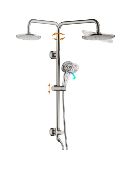 Sistema de Ducha BRIGHT SHOWERS con Cabezal de Lluvia 9" y Manguera 152.4 cm Sistema de Ducha BRIGHT SHOWERS con Cabezal de Lluvia 9" y Manguera 152.4 cm