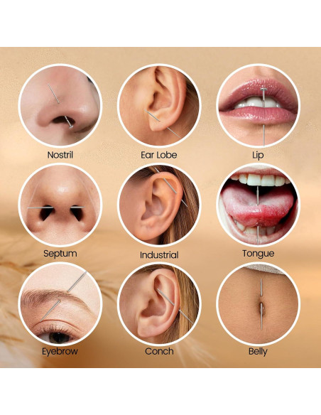 Kit de Herramientas de Agarre para Piercing GEMQUEEN 16G 18G Kit de Herramientas de Agarre para Piercing GEMQUEEN 16G 18G