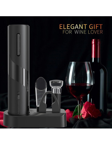 Juego de Abridor de Vino Eléctrico Foibong 4 en 1 Accesorios