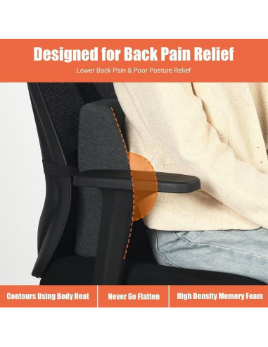 Almohada Lumbar HOMBYS Charles Ajustable Espuma Viscoelástica 34.3x30.5 cm