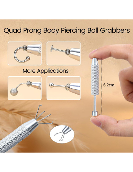 Kit de Herramientas de Agarre para Piercing GEMQUEEN 16G 18G Kit de Herramientas de Agarre para Piercing GEMQUEEN 16G 18G