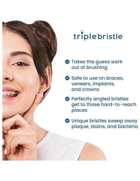 Cabezal de Cepillo Triple Bristle - Repuesto Azul - Paquete de 2 Cabezal de Cepillo Triple Bristle - Repuesto Azul - Paquete de 2