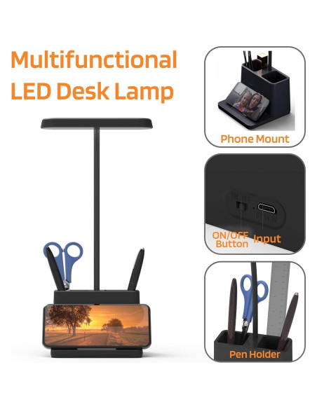 Lámpara de Escritorio LED AXX SD-829 Negra Regulable 350LM Lámpara de Escritorio LED AXX SD-829 Negra Regulable 350LM