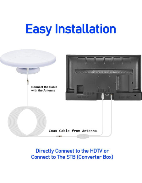 Antena de TV Exterior 360 DTB TECH Base Magnética 4K HD Antena de TV Exterior 360 DTB TECH Base Magnética 4K HD