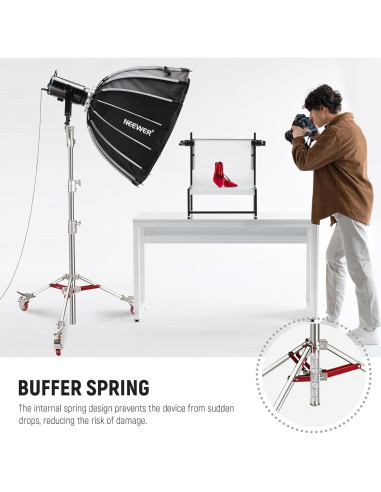 Soporte de Luz NEEWER de Acero Inoxidable 240cm con Ruedas