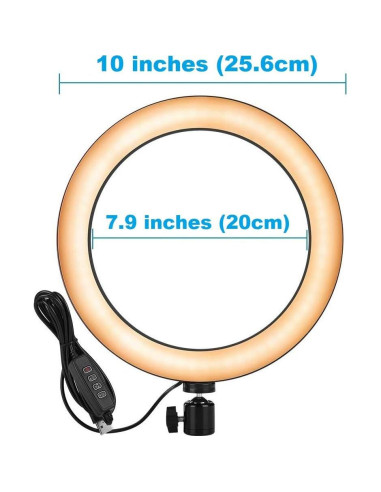 Luz de Anillo LED 10" AceTaken con Soporte para Teléfono