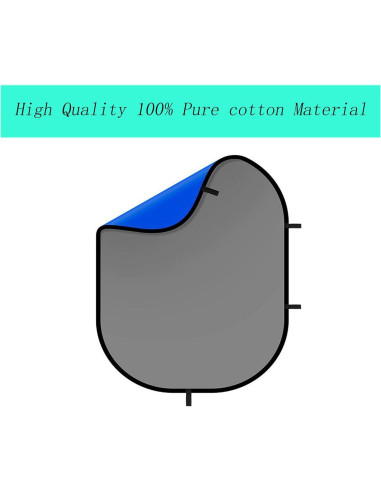 Fondo Chromakey Plegable 2-en-1 Azul Gris 150x200cm con Soporte