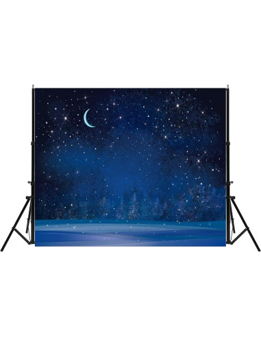 Fondo Fotográfico 3x2.5m Fmarui Noche Estrellada Navidad