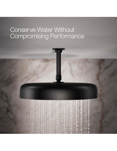 Cabezal de Ducha KOHLER 26292-BL Redondo 35.56 cm Negro Mate