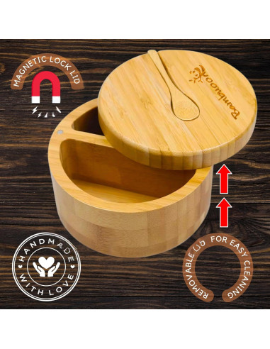 Cajón de Sal de Bambú Bambuood 2 Compartimentos Hecho a Mano