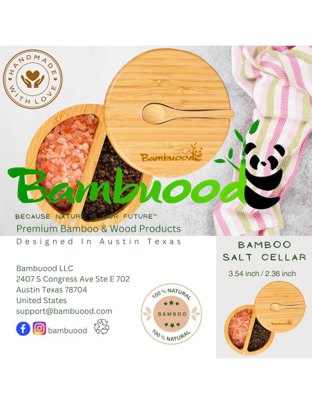 Cajón de Sal de Bambú Bambuood 2 Compartimentos Hecho a Mano Cajón de Sal de Bambú Bambuood 2 Compartimentos Hecho a Mano